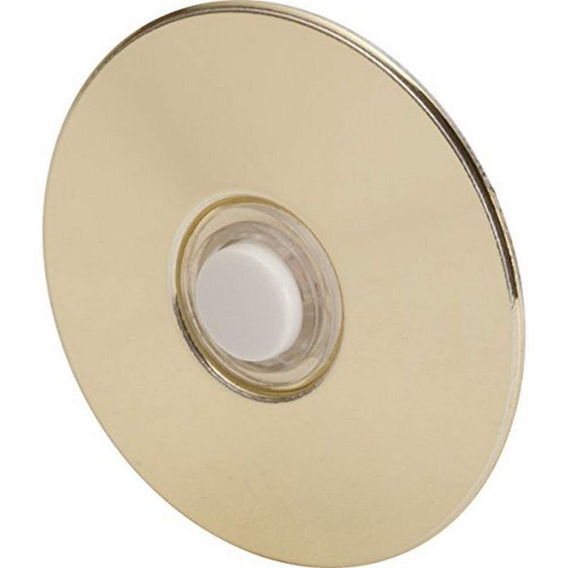 Newhouse Hardware BR5W Unlighted Doorbell Button, 1-Pack, Brass - Image 1
